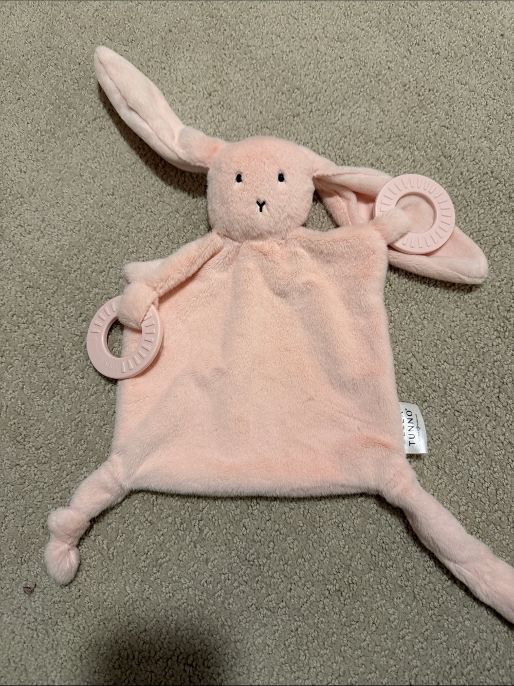 Bella Tunno Pink Bunny Lovey Comforter with Teethers